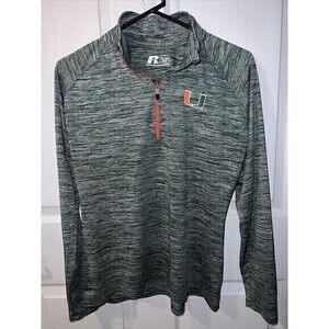 Miami Hurricanes Russell Ladies XL (16/18) Shirt Active‎ Long Sleeve Quarter Zip